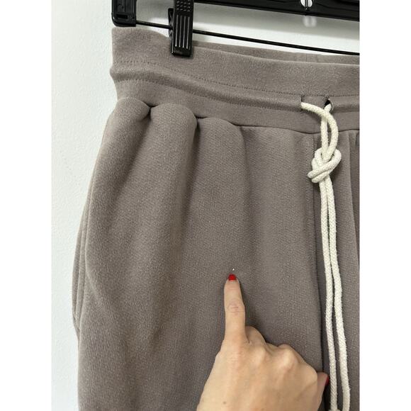 john elliott sweatpants gray taupe jogger men's size small raw edge drawstring - Picture 2 of 10